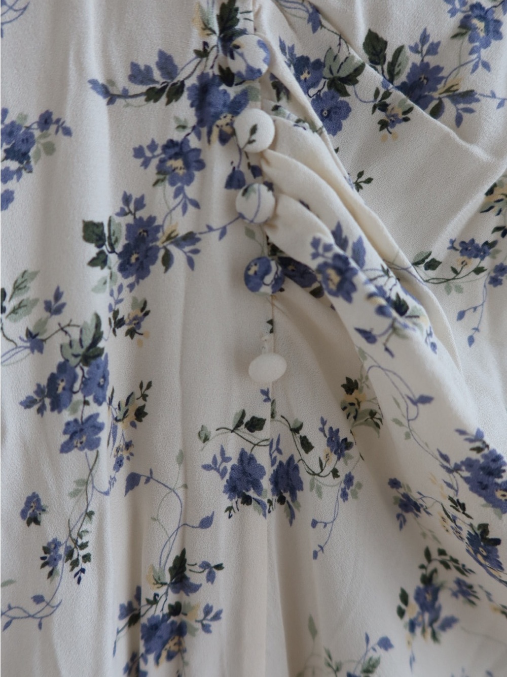 Reformation Cream Maxi Dress with Blue Floral Print - Picture 4 of 4